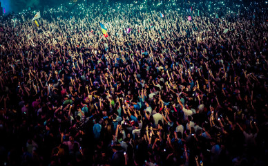 crowd at concert - summer music festival