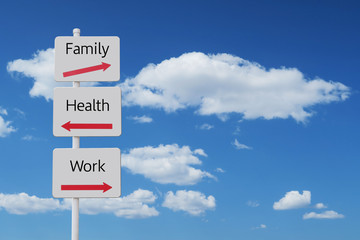 work balance sign