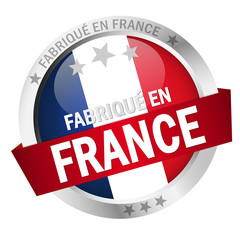 Button with Banner FABRIQUÉ EN FRANCE