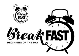 Hand drawn lettering on the topic breakfast