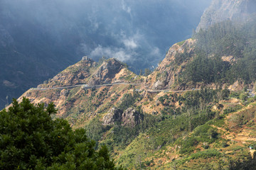 View to the south from the pass Boca da Encumeada in Madeira