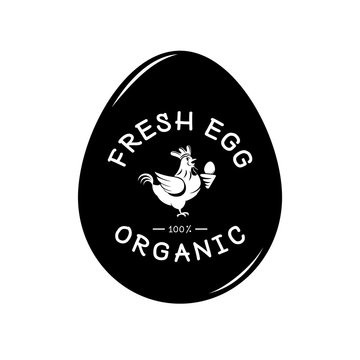 fresh egg logo with hen and egg form background