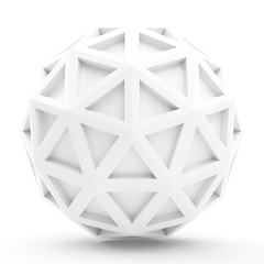 3D Rendering abstract sphere on white background