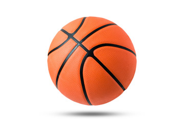 Basketball ball over white background.