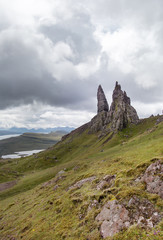 Fototapeta na wymiar View at Old Man of Storr at Skye in Scotland