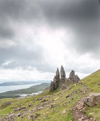 View at Old Man of Storr at Skye in Scotland