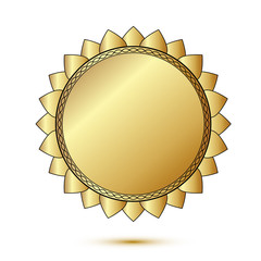 Golden blank label, vector illustration