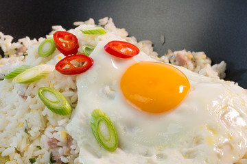 Indonesian Nasi Goreng with a fried egg