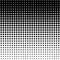 Black halftone dots on white background