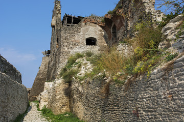 Interior defensive walls at Deva fortress build in 1250 , summer 2016