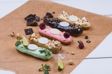 Assorted eclairs