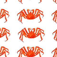 Watercolor crab illustration. Fresh organic seafood.