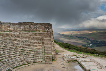 Greek Theatre of Segesta, historical landmark in Sicily, Italy