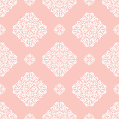 Classic seamless vector pink and white pattern. Traditional orient ornament. Classic vintage background