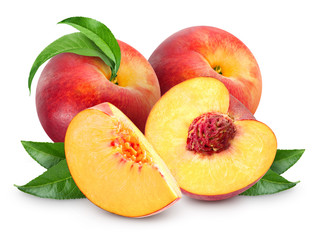 peach fruits isolated