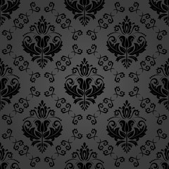 Classic seamless vector dark pattern. Traditional orient ornament. Classic vintage background