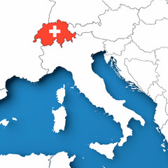 3D Switzerland map