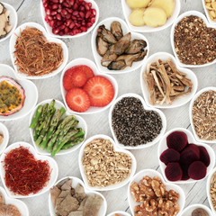 Aphrodisiac Food Selection in Heart Shaped Bowls