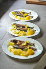 Grilled trout with lime and potato