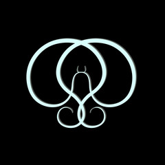 абстрактный вензель на темном фоне, векторная иллюстрация