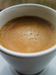 Close-up of coffe in coffee cup