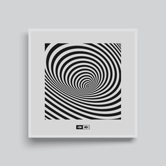 Black and white abstract striped background. Optical Art. Cover design template.
