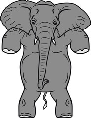 stehend laufend kunststück elefant kopf gesicht gemalt