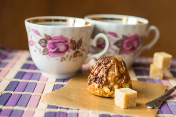 Homemade chocolate candy truffles
