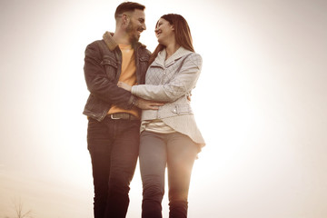 Happy couple in the park.