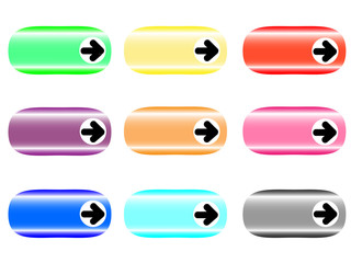 Set of buttons with arrows. Vector illustration.