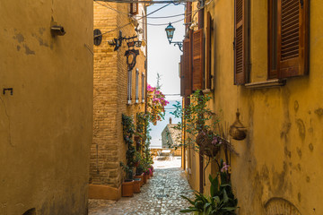 typical seaside village in Marche in Italy