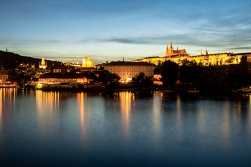 Prague cityscape at sunset