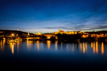 Prague cityscape at night