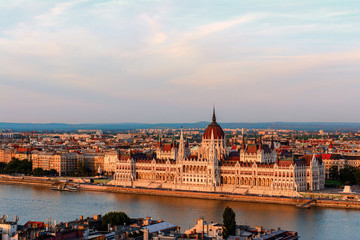 Fototapeta na wymiar Budapest hungarian parliament at sunset