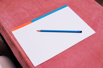 empty and  pencil for drawing on a table.