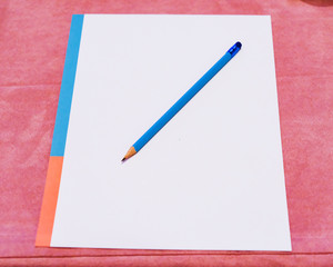 empty and  pencil for drawing on a table.