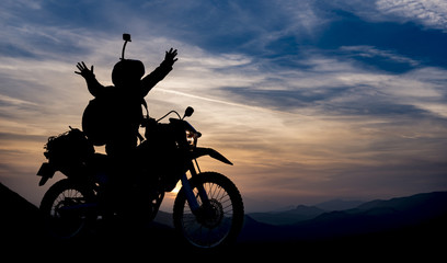 Fototapeta na wymiar başarılı motosiklet gezisi