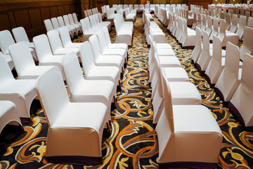 white chairs in a luxury hotel for event