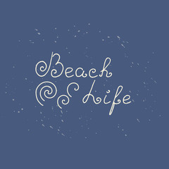 Beach Life lettering card.