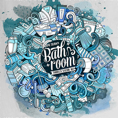 Cartoon cute doodles Bathroom illustration