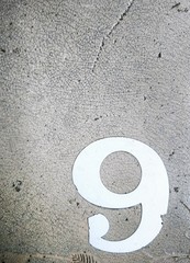 Number 9 on cracked floor, Used for texture and  background, With place your text