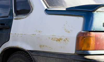 Replaced car wing body repair