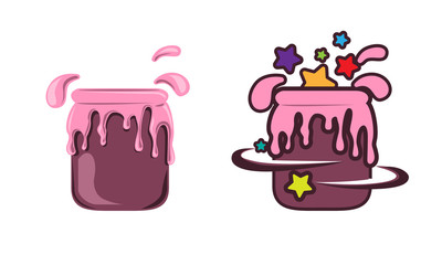 Банка варенья праздничная в векторе