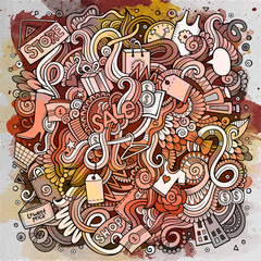 Cartoon cute doodles hand drawn Shopping illustration