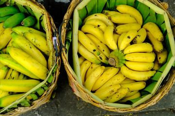 bananas in a basket from Thailand fruit market - 142693355