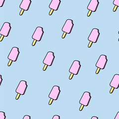 Ice cream background. Seamless pattern. Vector illustration.