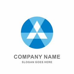 3D Geometric Triangle Circle Pyramid Space Architecture Construction Business Company Stock Vector Logo Design Template