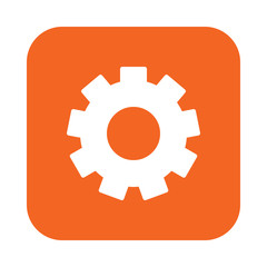 Gearwheel, settings flat icon, filled vector sign, colorful pictogram on rounded square button isolated on white. Symbol, logo illustration. Flat design, pixel perfect