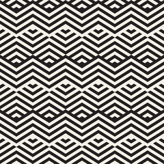 Abstract ZigZag Parallel Stripes. Stylish Ethnic Ornament. Vector Seamless Pattern.
