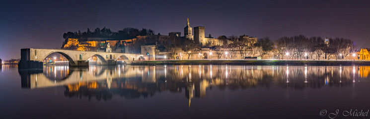 Fototapeta na wymiar Panorama Avignon Nuit